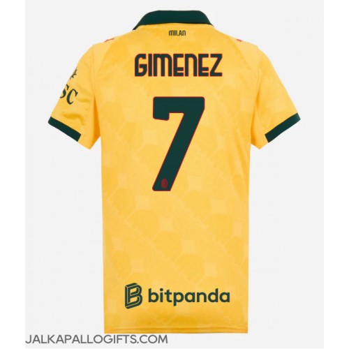 AC Milan Santiago Gimenez #7 Kolmaspaita Naiset 2025-26 Lyhythihainen AC Milan Santiago Gimenez #7 Kolmaspaita Naiset 2025-26 Lyhythihainen